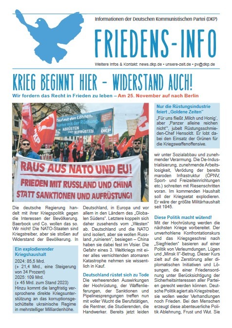 DKP-Information Friedens-Info: Krieg beginnt hier - Widerstand auch! (PDF, 2.56 MB)
