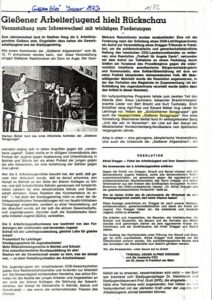 1972-01 - Gießener Echo zur Gründung der Songgruppe