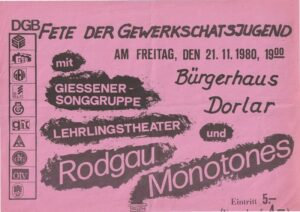 1980 Auftritt der Gießener Songgruppe mit Rodgau Monotones