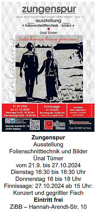 Zungenspur - Ausstellung von Ünal Tümer - Gießen