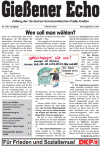 Gießener Echo, Februar 2025, Zeitung der DKP