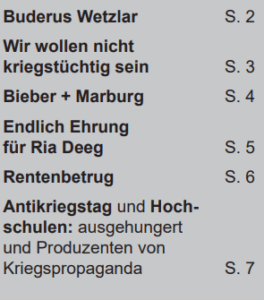 Gießener Echo 09/2025 - Inhaltsangabe