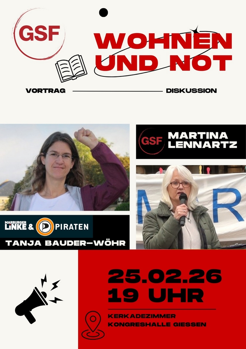 Veranstaltung des Wahlbündnisses "Gießen - sozial und friedenstüchtig" zur Gießener Wohnmisere