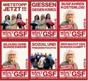 Gießen - sozial und friedenstüchtig - Plakatwand Kostengünstiger und nachhaltiger- Schaut euch unsere Plakate hier an