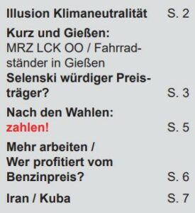 Gießener Echo - Mai 2026 Inhaltsangabe