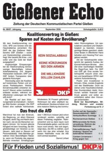 Gießener Echo - Monatszeitung der DKP Gießen - September 2026 - Seite 1