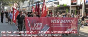Demonstration in Karlsruhe 2016 gegen das KPD-Verbot von 1956, 60. Jahrestag