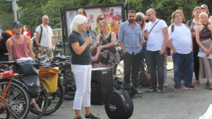 Kundgebung vor der Kongresshalle Gießen gegen den Bebauungsplan eines Rechenzentrums in der Weststadt - Martina Lennartz - GSF