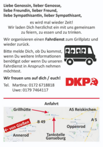 Sommerfest der DKP Gießen am 15.8.2026