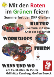 Sommerfest der DKP Gießen am 15.8.2026 in Buseck