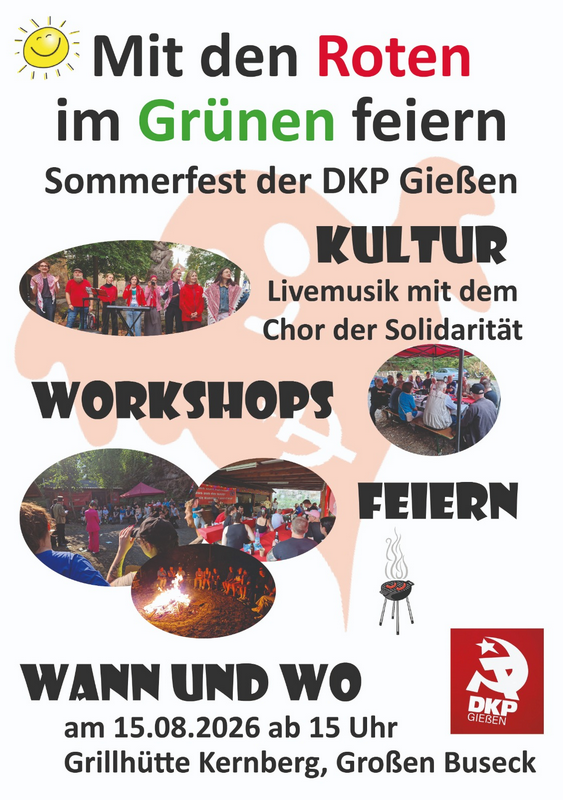 Sommerfest der DKP Gießen am 15.8.2026 in Buseck